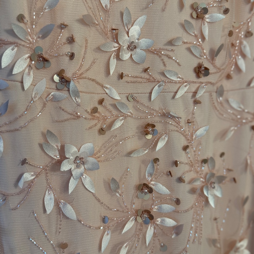 NWT Theia Romina Beaded Column Gown in Powder Blush size 10 - Picture 12 of 15